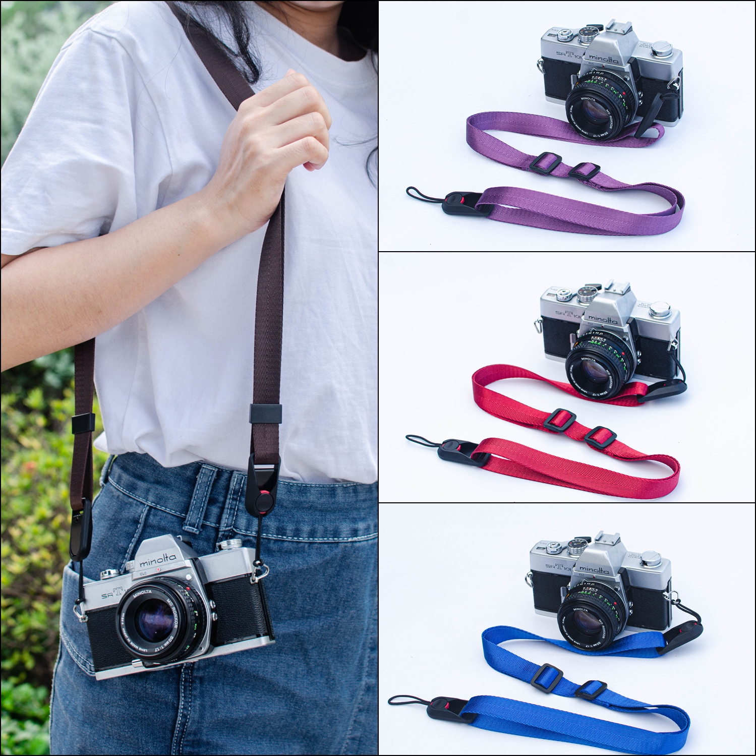 Dây Đeo Máy Ảnh Thao Tác Nhanh Trơn Màu Size 2cm