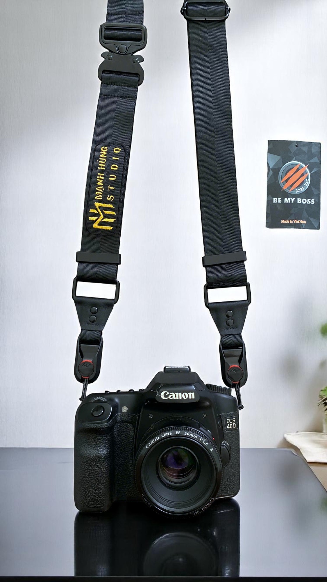 [2 in 1] Dây Đeo Máy Ảnh Thao Tác Nhanh Full Đen