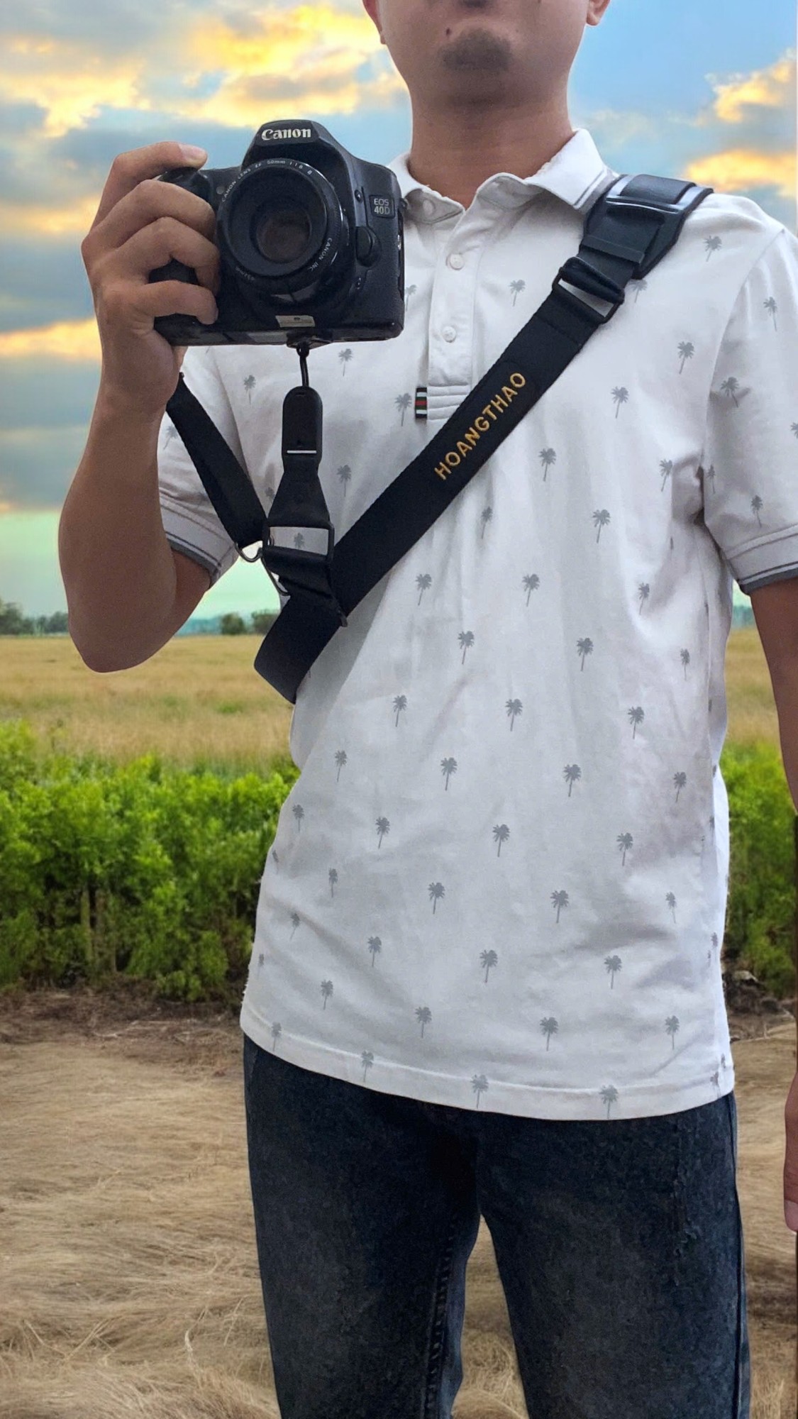 [2 in 1] Dây Đeo Chéo Thao Tác Nhanh Đen Thêu Tên