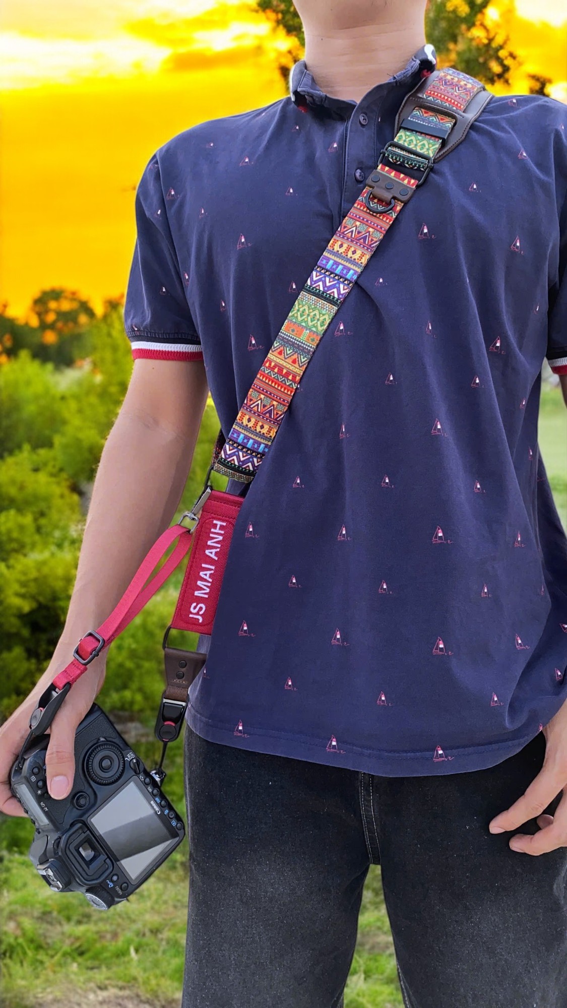 [2 in 1] Dây Đeo Chéo Thao Tác Nhanh 28 x Đỏ Đô