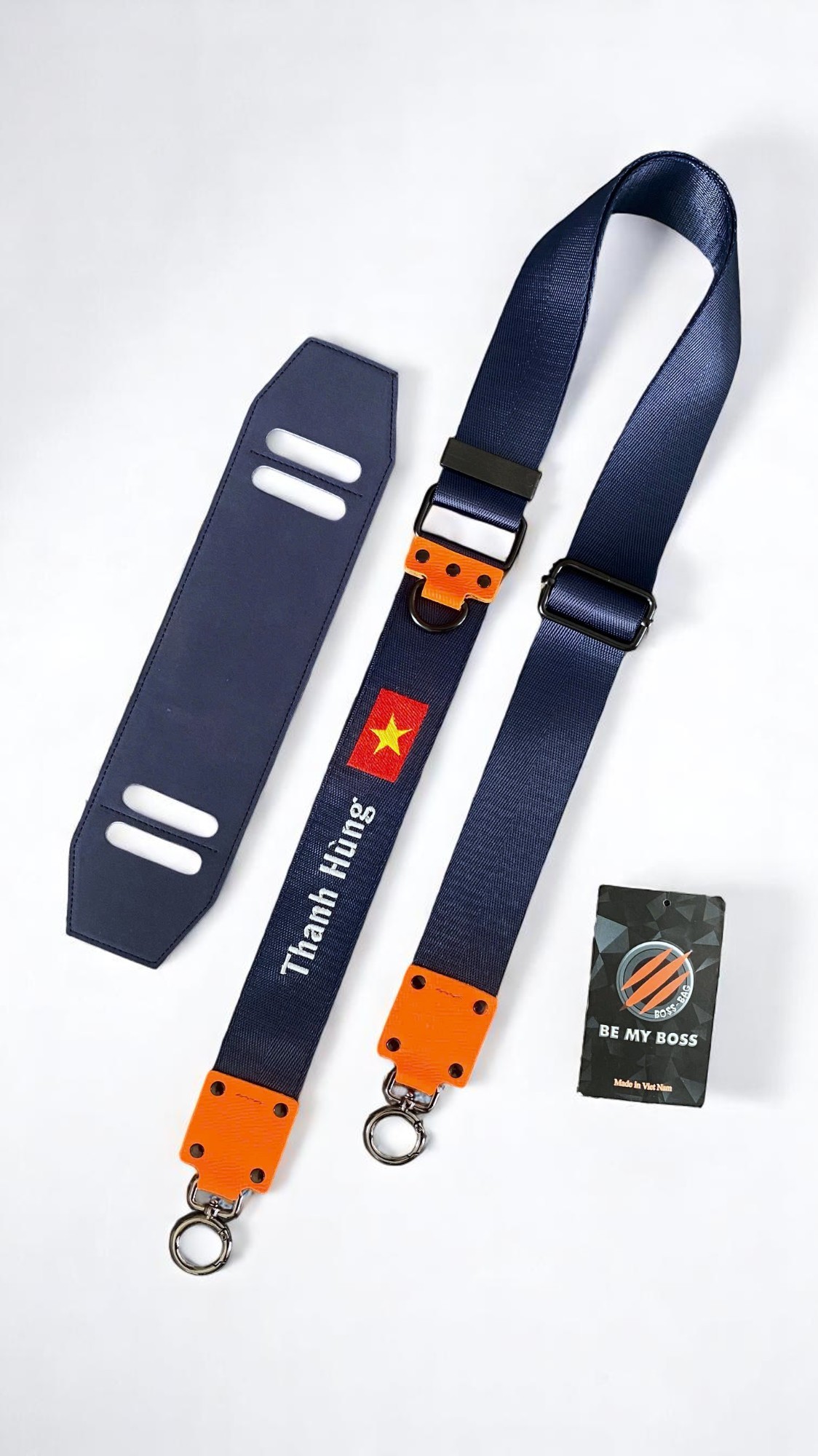 Dây Túi Xách Custom Thêu Tên – Xanh Đen (Navy)