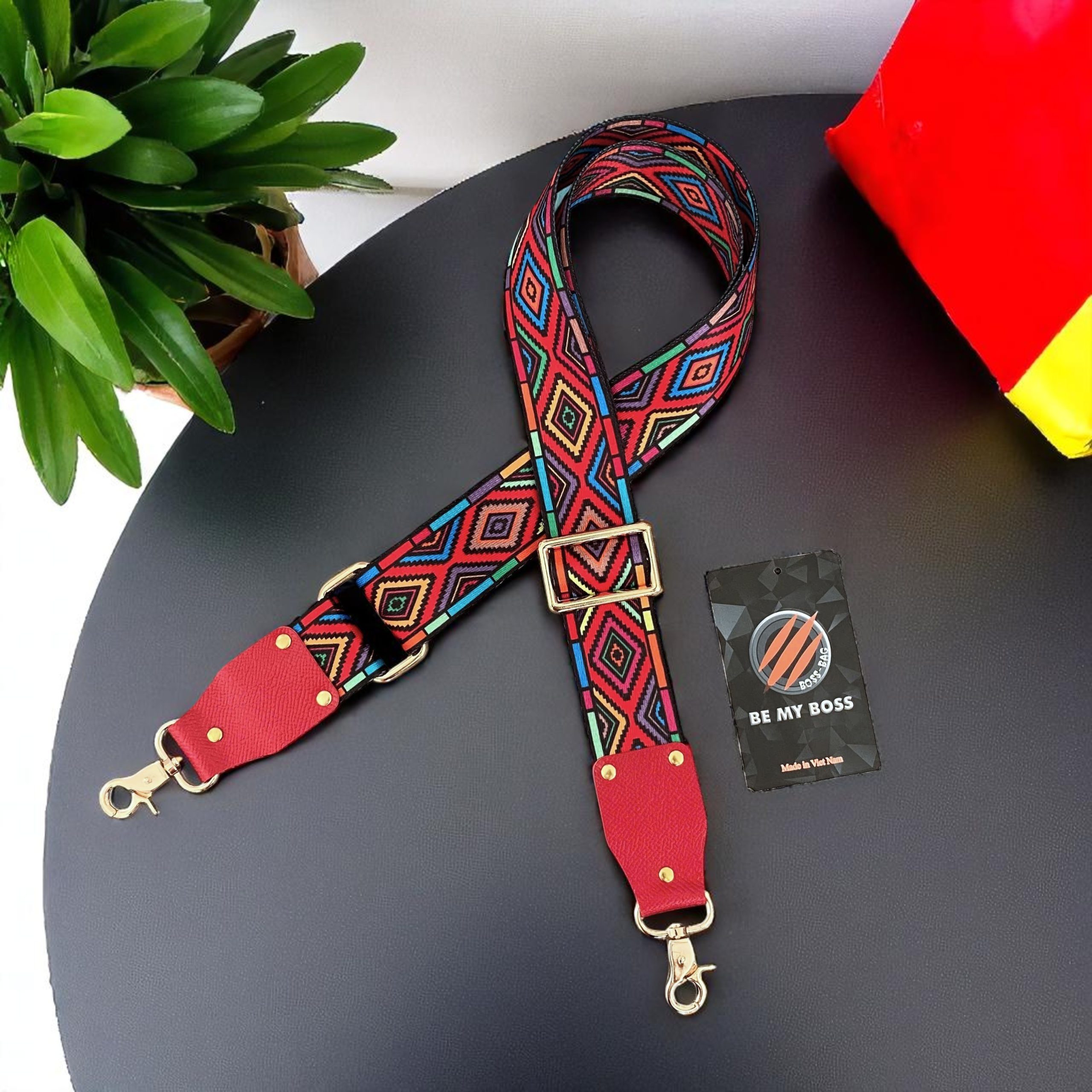 Dây Túi Xách Cao Cấp 01 Móc Dài Da Bò Đỏ Tươi