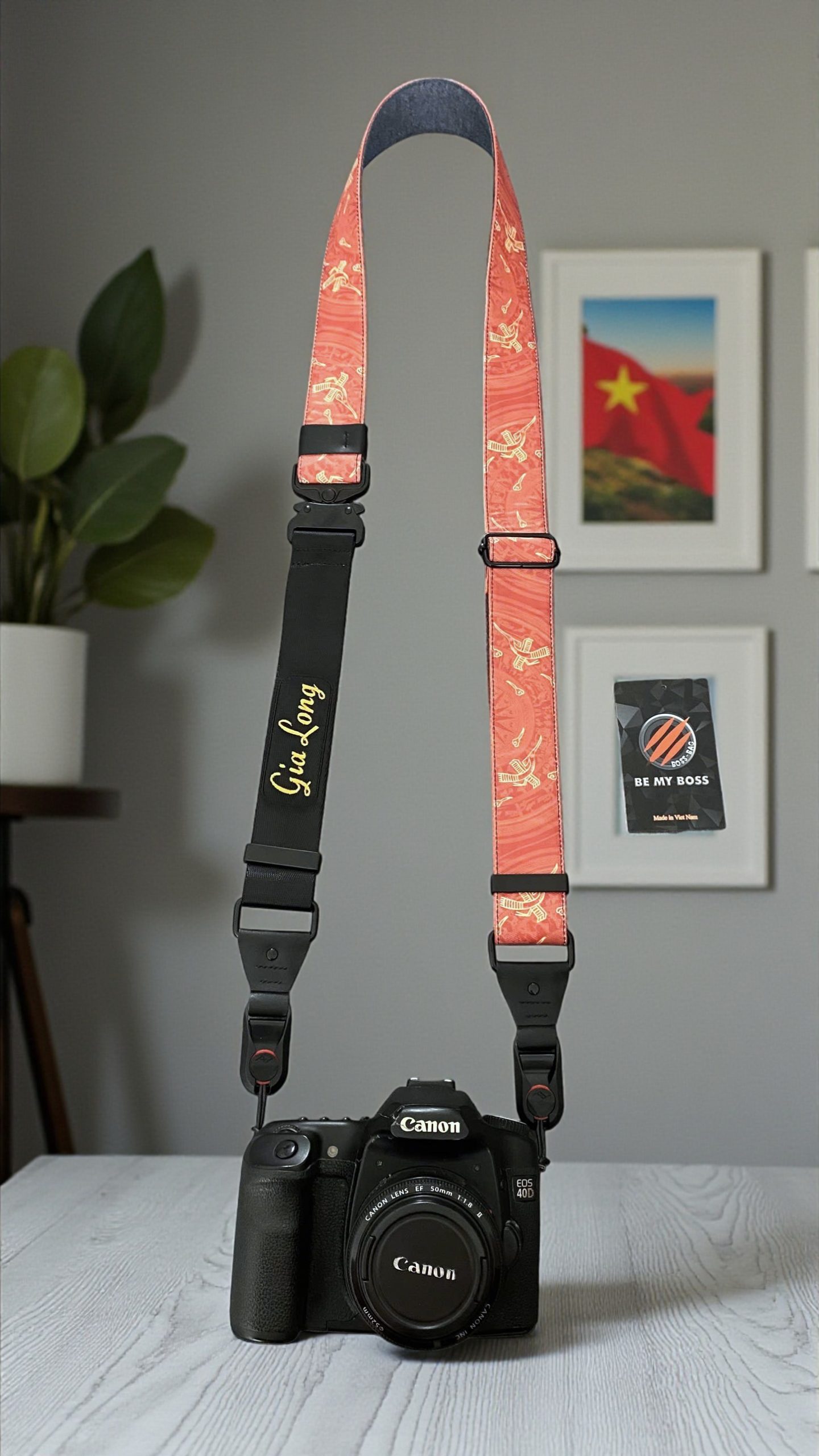 [2 in 1] Dây Đeo Máy Ảnh Thao Tác Nhanh Họa Tiết Trống Đồng Đông Sơn Style 3